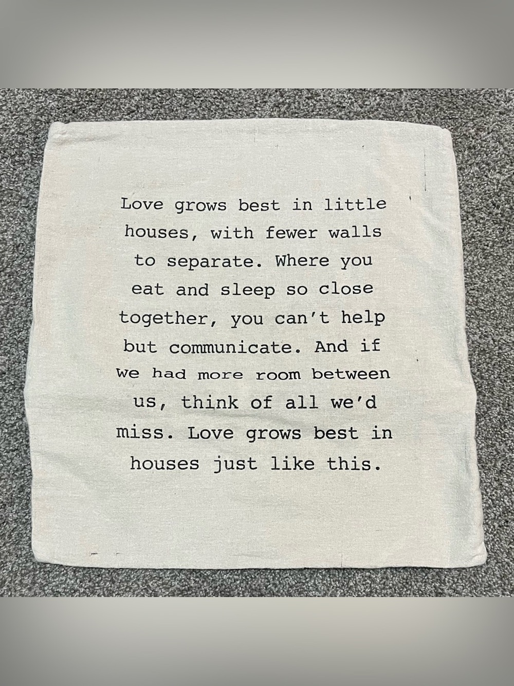 Throw Pillow Cover | Typewriter Font | Little House Quotes | Cottagecore Pillow